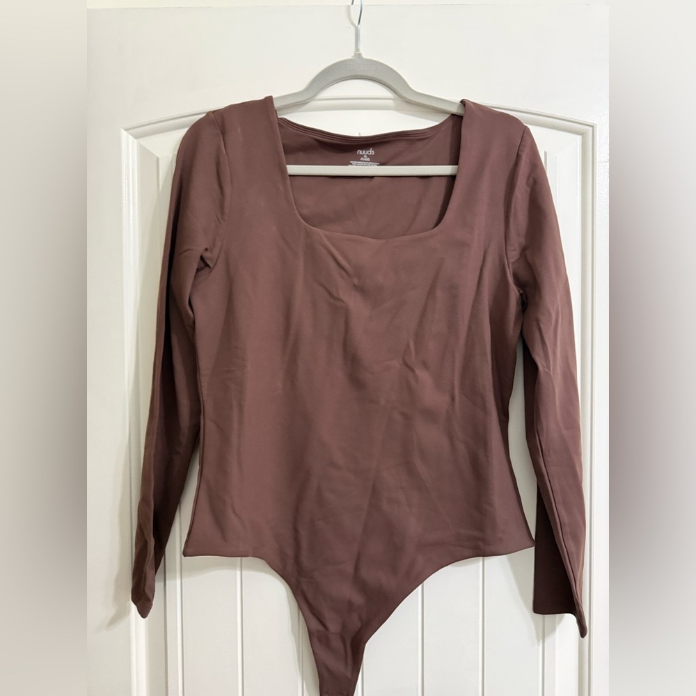 Nuuds Coffee Long Sleeve square neck Bodysuit
